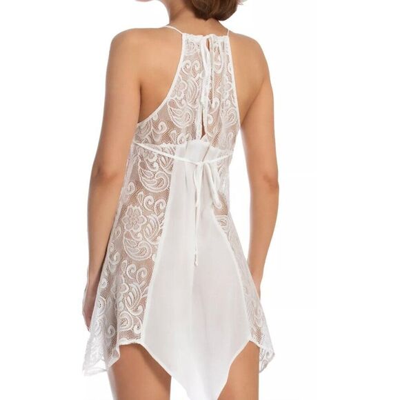 Linea Donatella Women White Flower Sheer Lace Lingerie Nightgown Size S NWT - Picture 2 of 11